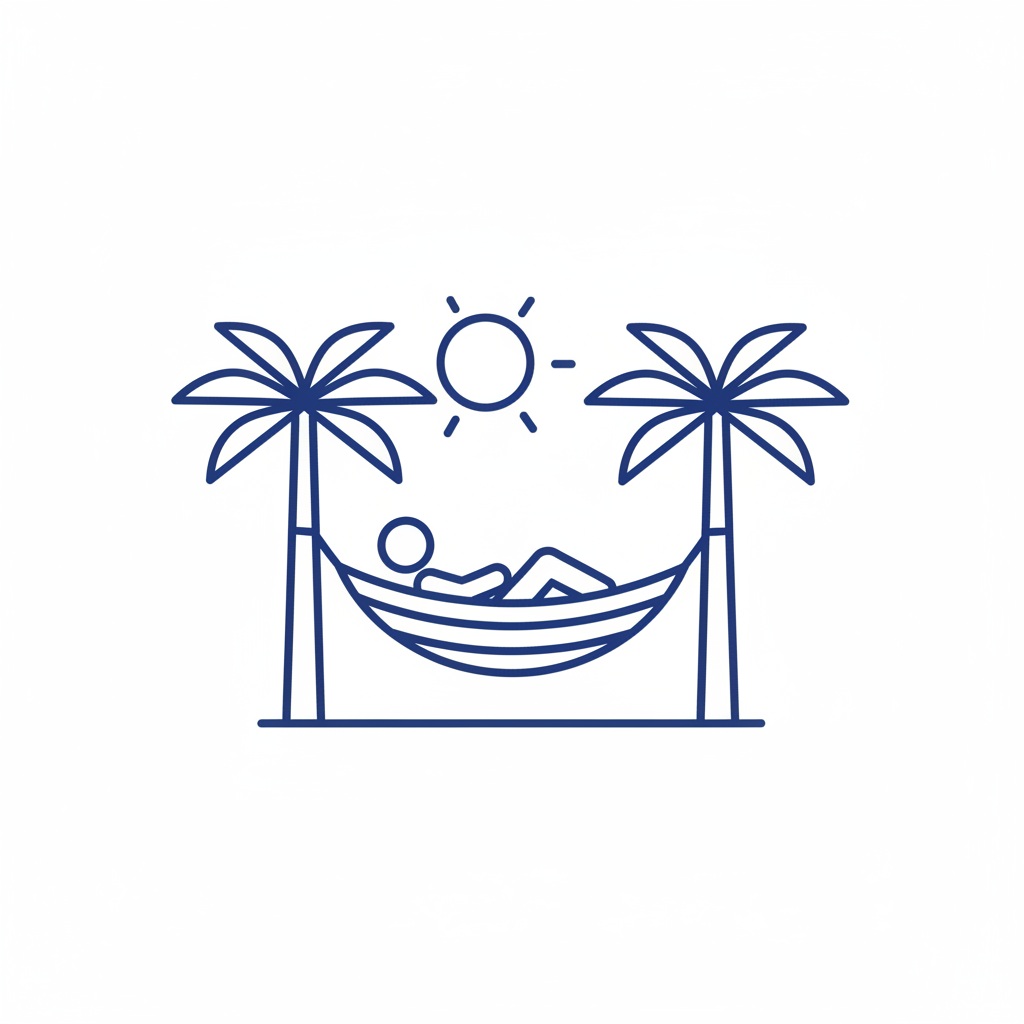 Relax icon - person relaxing by the beach